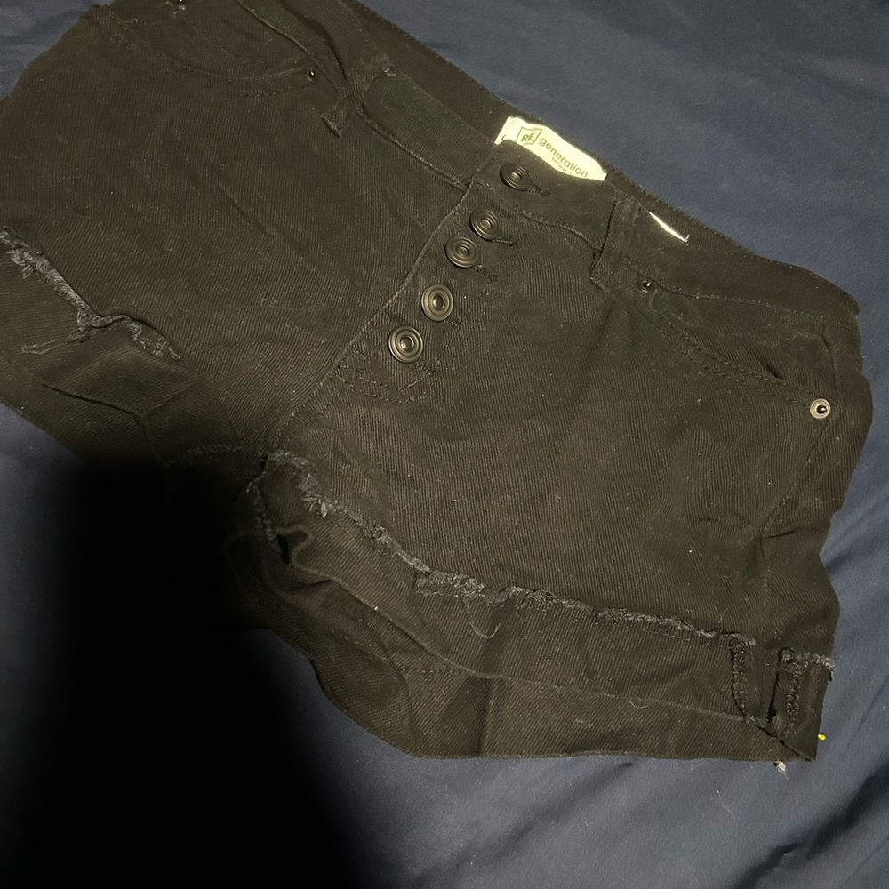 Women's Black Denim Shorts